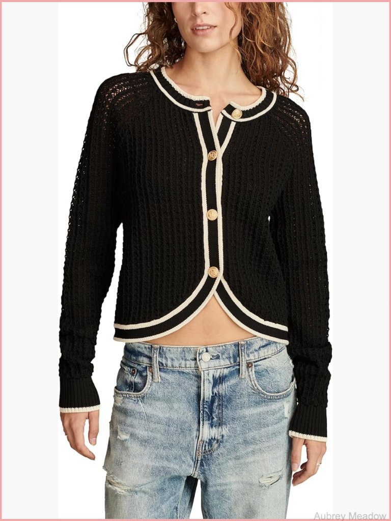 Button Front Cardigan Sweater Jacket Long Sleeve Cotton